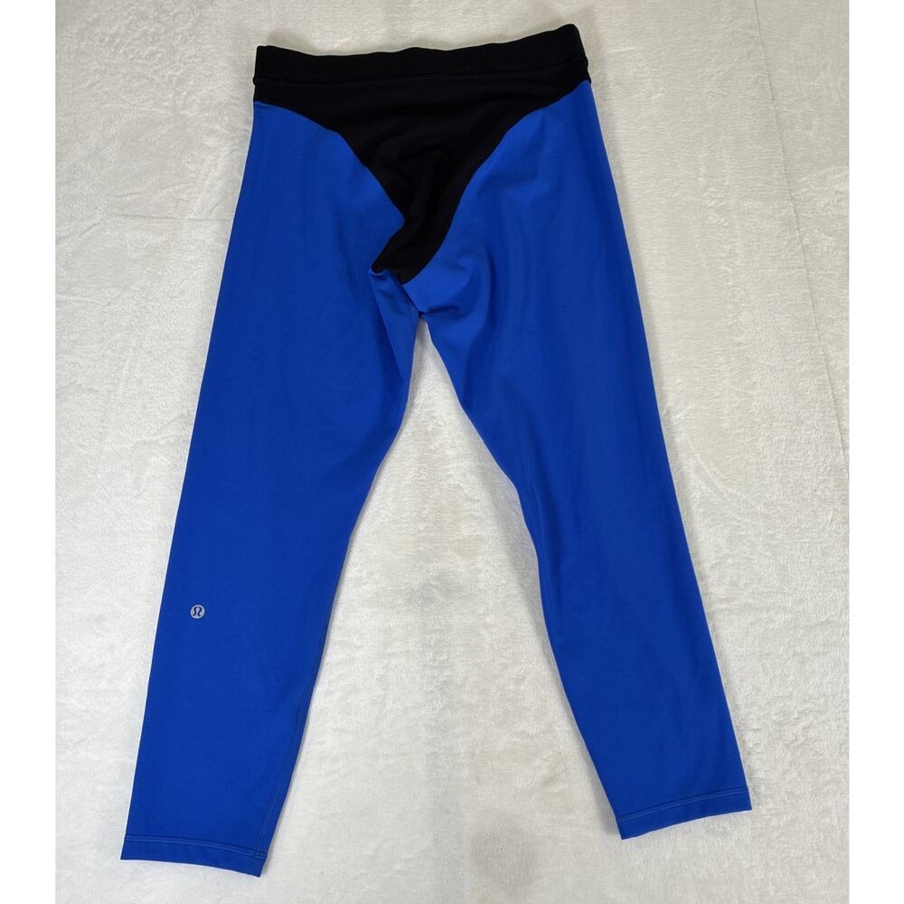 Lululemon Wunder Train Aerobic HR Tight 25" Blue & Black Size 10 Twill Charity - Picture 6 of 8